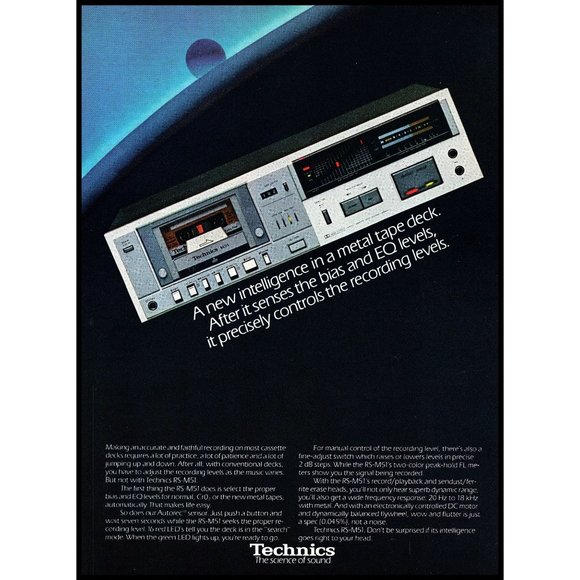 1981 Technics RS-M51 Cassette Tape Deck Vintage Print Ad Audiophile Wall Art 80s - Picture 1 of 1